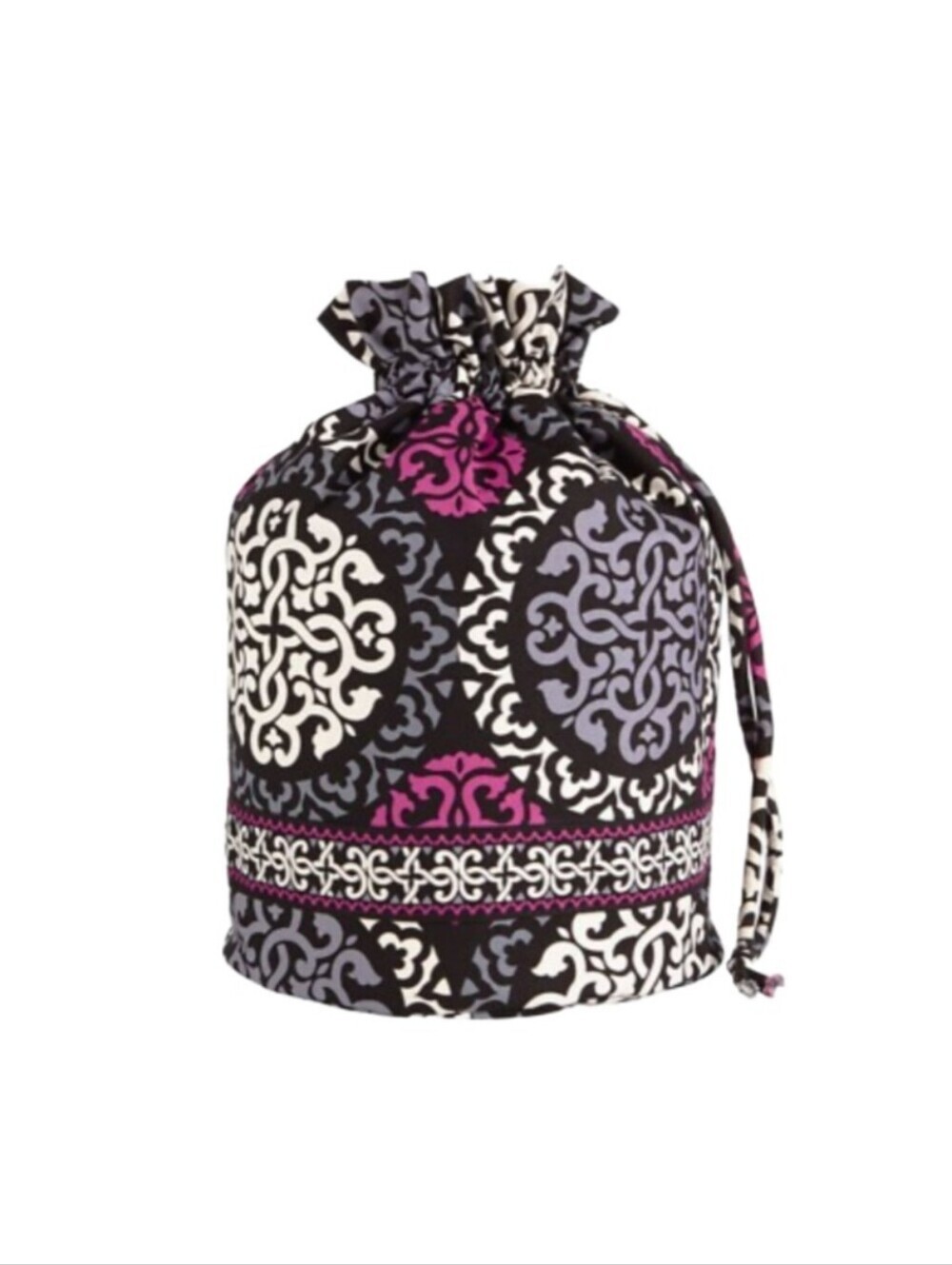 Vera Bradley Drawstring Ditty Bag Canterberry Magenta Cosmetic Bag